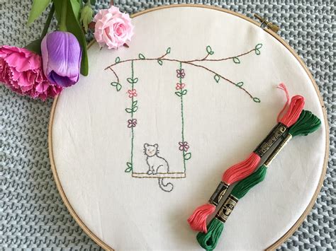 Cat Embroidery Pattern