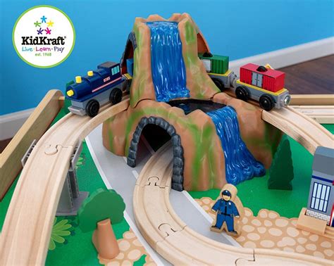 KidKraft Waterfall Mountain Train Set and Table | Train set table, Wooden train set, Wooden ...