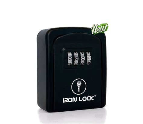 Iron Lock - Small Wall Mount Key Lock Box with 4-Digit Combo Resettable ...