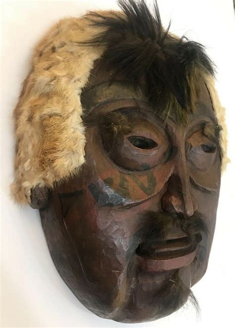 Native American Inuit Eskimo Antique Dance Mask, 1900 For Sale at 1stdibs