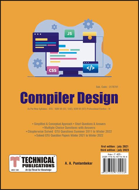 Compiler Design for GTU 18 Course (VII - CE/CSE/ICT - 3170701) – Technical Publications