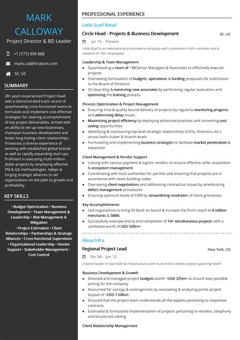 Project Management Resume Examples & Resume Samples [2020]