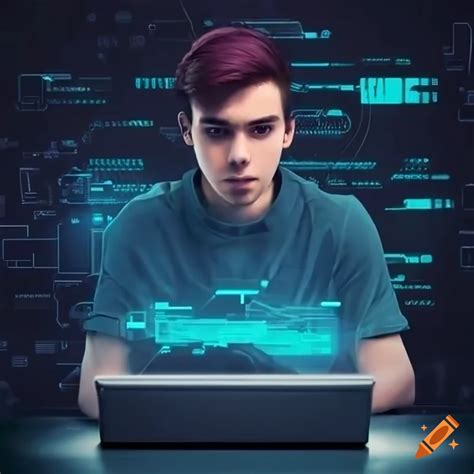 Man playing computer and contemplating on Craiyon