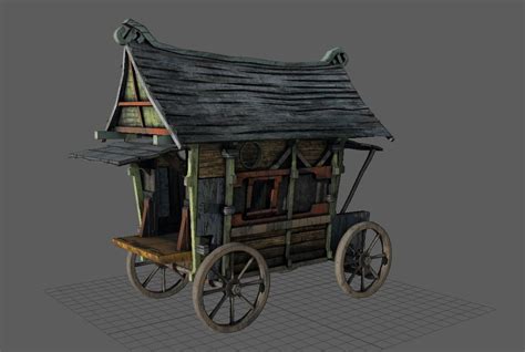 3D model Fancy Medieval Caravan VR / AR / low-poly | CGTrader