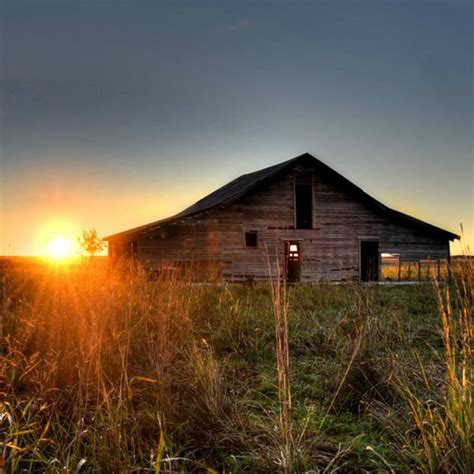 Sunset~ | Old barns, Old barn, Farm buildings