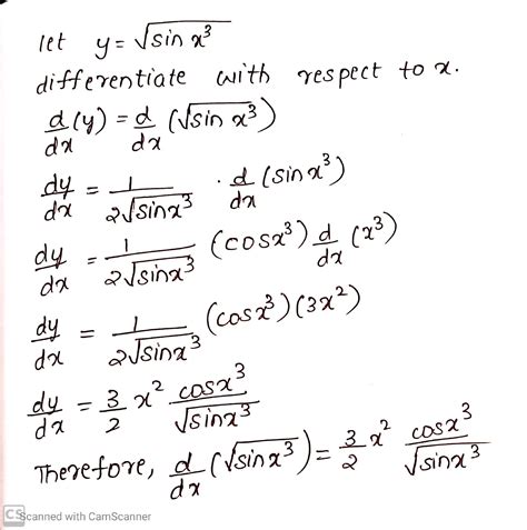 Differentiate each of the following w.r.t. x :sqrt {sin x^3}