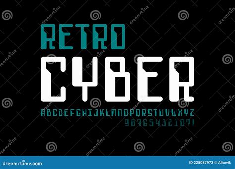 Retro computer style font stock vector. Illustration of matrix - 225087973