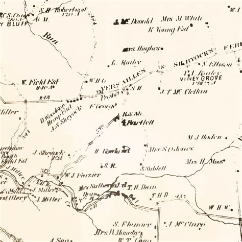 Vintage Map of Woodford County, Kentucky 1870 by Ted's Vintage Art