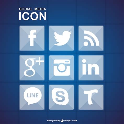 Blue Social Media Logos