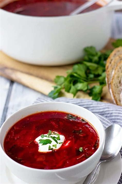 Ukrainian Borsch (Cabbage Borscht Recipe) - Lavender & Macarons