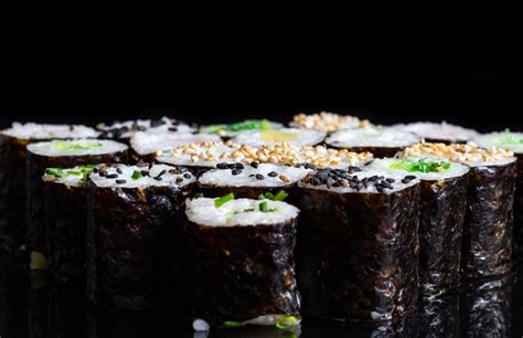 Sushi on a Black Background 20 Stock Image - Image of gourmet, delicacy ...