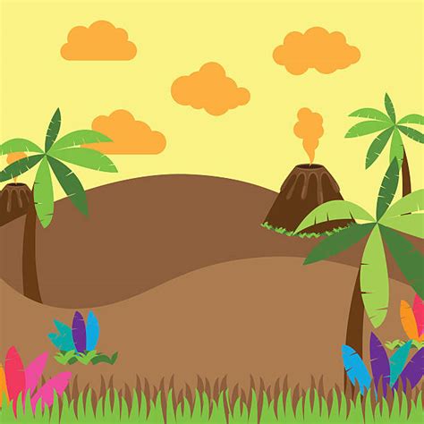 Jurassic Landscape Drawing Illustrations, Royalty-Free Vector Graphics ...