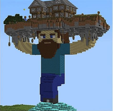 Steve Holding A House Minecraft Project