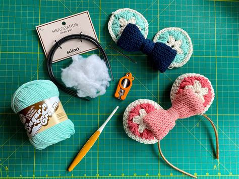 How to Crochet Mouse Ears Headband - Kelsey Jane Designs