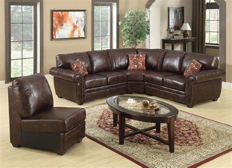 Brown Simulated Leather Sectional - B 527 - Classic Sectionals - Living ...