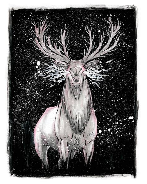 Dark Forest Deer Enchanted Forest Animal Forest Guardian | Etsy