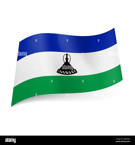 National flag of Lesotho: blue, white and green horizontal stripes Stock Photo: 67426685 - Alamy