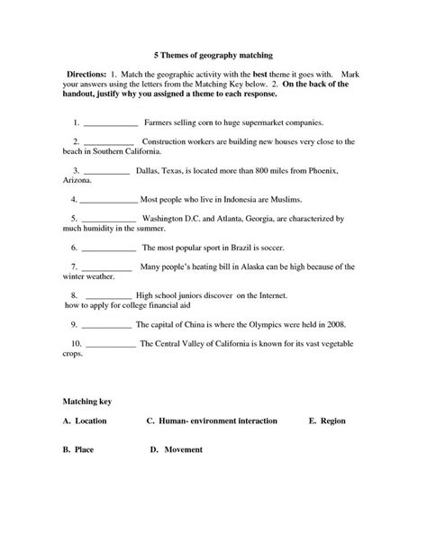 5 Themes of Geography Worksheets | Geography worksheets, Five themes of geography, Geography