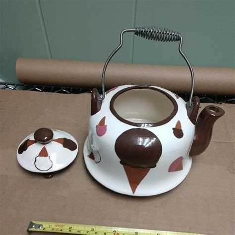 kimple ceramic molds Vintage Teapot with ice cream cone decor | eBay