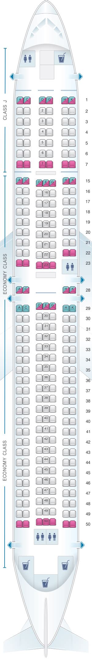 Seat Map Japan Airlines (JAL) Boeing B767 300ER A27 | SeatMaestro