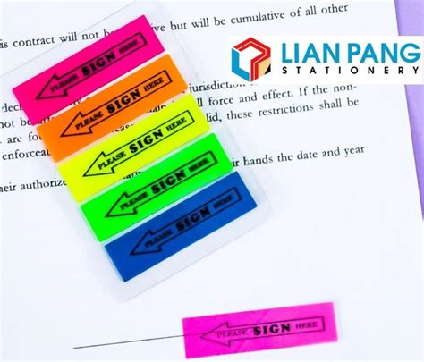 “Please Sign Here” Sticky Notes 5 Colour in One | Lazada