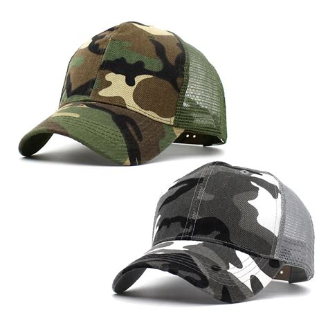 Snow Camo Baseball Caps Men Summer Mesh Cap Tactical Camouflage Hat For Men Women High Quality ...