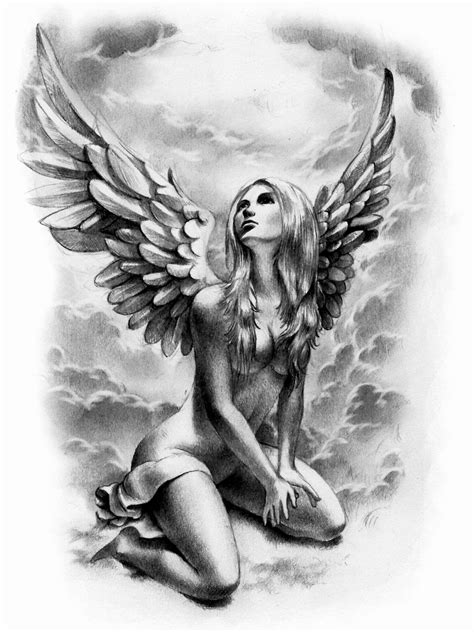 Pin by Thomas E on Angel tattoo design | Angel drawing, Drawings, Sketches