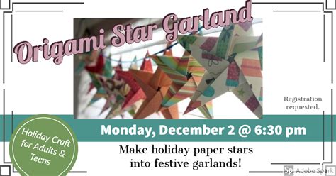 Origami Star Garland Craft – Bloomfield Public Library