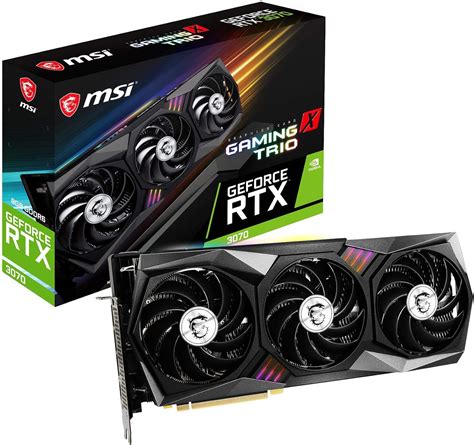 MSI GeForce RTX 3070 GAMING X TRIO Gaming Graphics Card - 8GB GDDR6, 1830 MHz, PCI Express Gen 4 ...