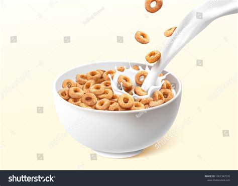 Bowl Ring Cereals Cheerios Pouring Milk Stock Vector (Royalty Free) 1967347576 | Shutterstock