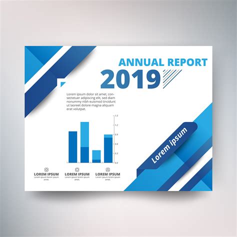 Annual report template, Abstract design with sky blue and blue tone - Download Free Vectors ...