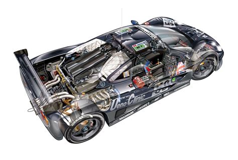 McLaren F1 GTR 1995 Cutaway Drawing in High quality