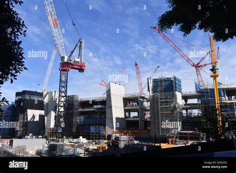 Construction is seen at the Sydney Football Stadium Redevelopment site ...