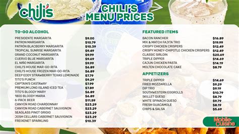 Chili’s Menu Prices + Free Food & Drink Offers (2024)