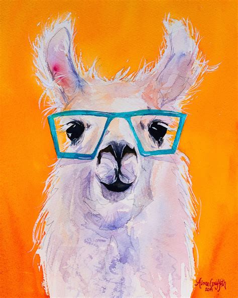 Funky and Fun Llama Art Print, Llama With Glasses - Etsy