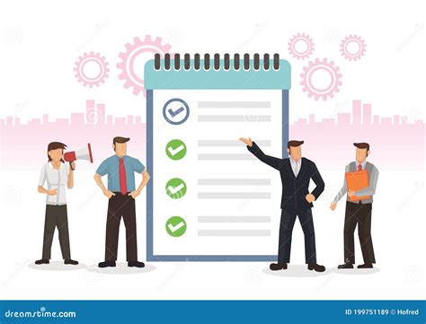 Business Team with a Task List Board Stock Vector - Illustration of ...