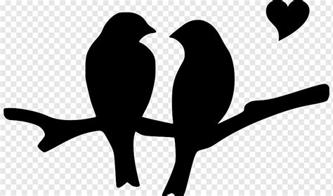 Bird Silhouette Heart, Bird, love, white, animals png | PNGWing