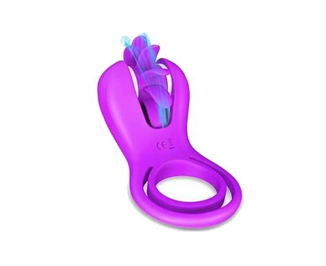 Double Penis Ring Spinning Oral Sex Licking 10 Speeds For Couples - Purple | Catch.com.au