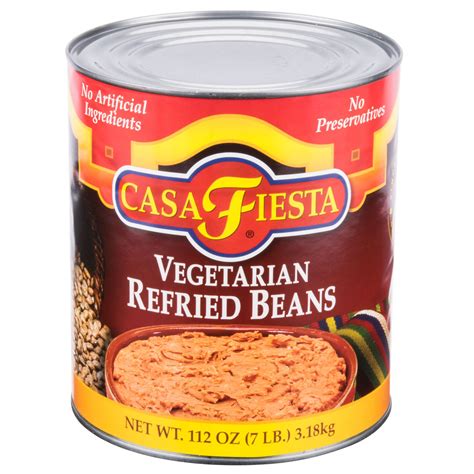 Casa Fiesta #10 Can Vegetarian Refried Beans - 6/Case