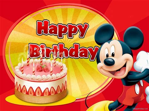 Happy Birthday Images Mickey Mouse - Printable Template Calendar