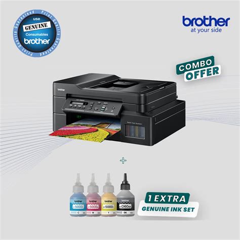 Combo Brother DCP-T820DW All-in-One Refill Ink Tank Printer with Wi-Fi ...