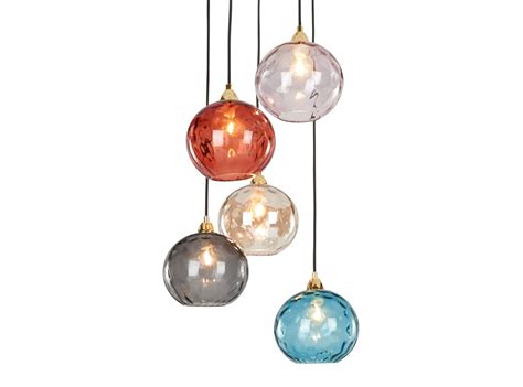 Ilaria Cluster Light, Multi Coloured Glass and Brass | Ceiling lights, Glass shade pendant light ...