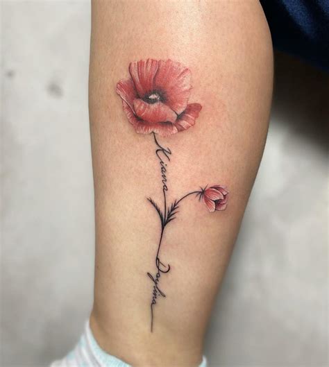 Yellow Poppy Flower Tattoo