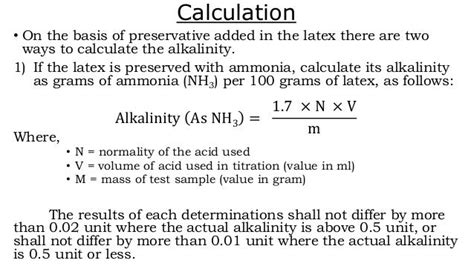 Measurement Total alkalinity of rubber