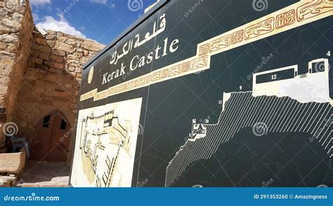 Map of Kerak Castle in Jordan. Editorial Image - Image of crusader ...