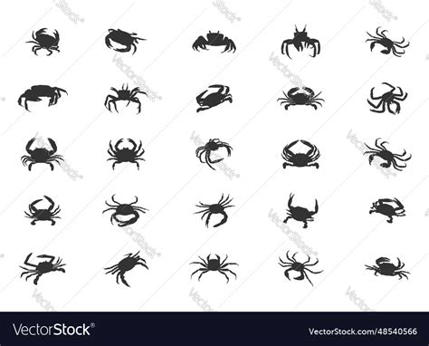 Crab silhouette crab icon crab svg crab Royalty Free Vector