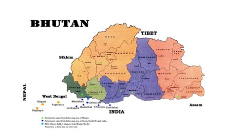 Detailed administrative map of Bhutan | Bhutan | Asia | Mapsland | Maps of the World