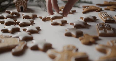 Table Set Up with Gingerbread Cookies · Free Stock Video