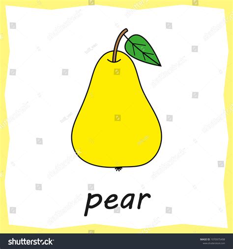 Cartoon Pear Flashcard Worksheet Children Education 스톡 벡터(로열티 프리) 1070975498 | Shutterstock