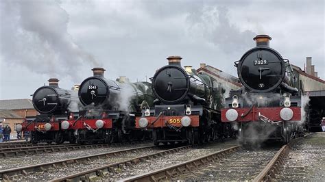 4 GWR Castle Class Locomotives on Display! Didcot Railway Centre, 4th March 2023 - YouTube